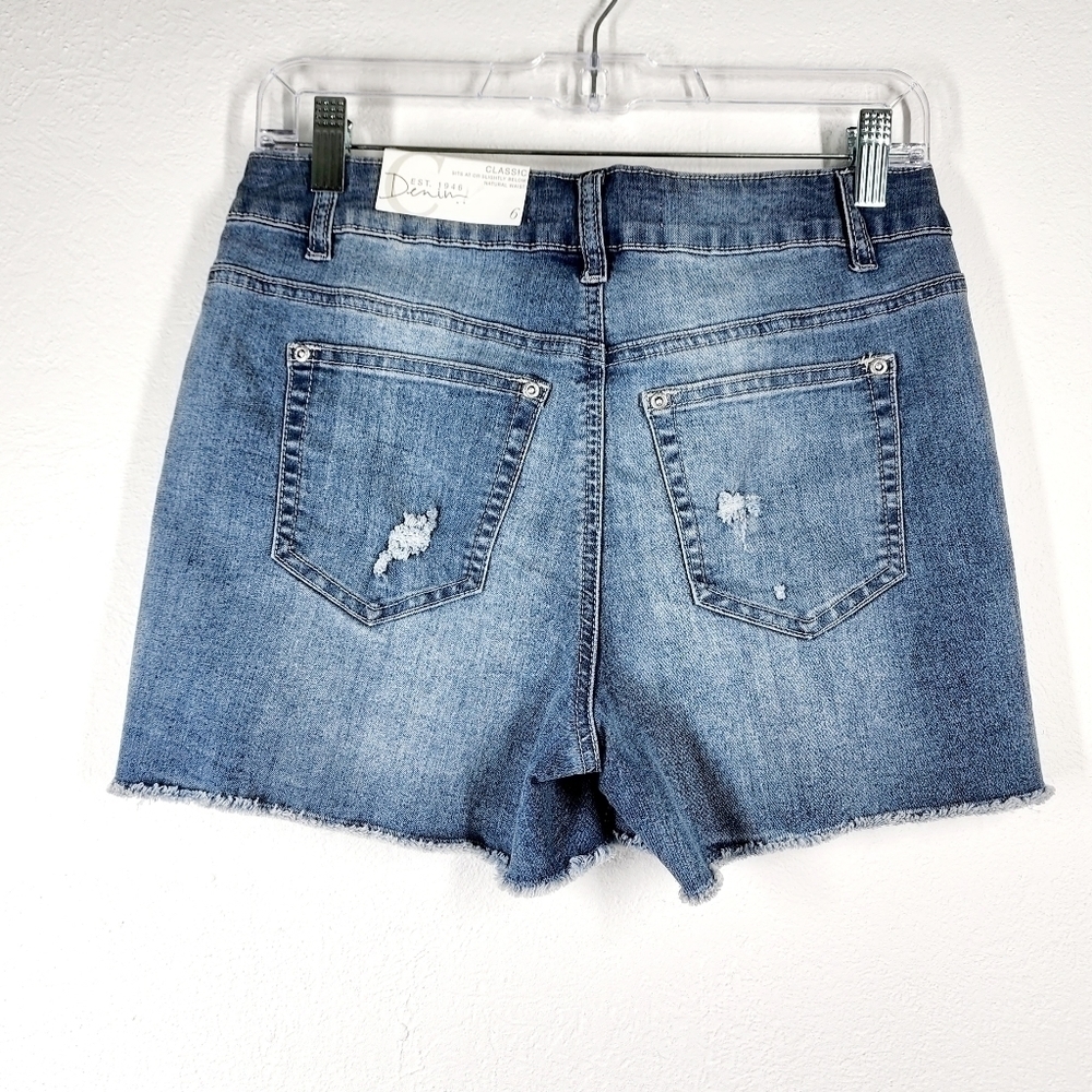 EST. 1946 DENIM EMBROIDERED SHORTS - Picture 2 of 9